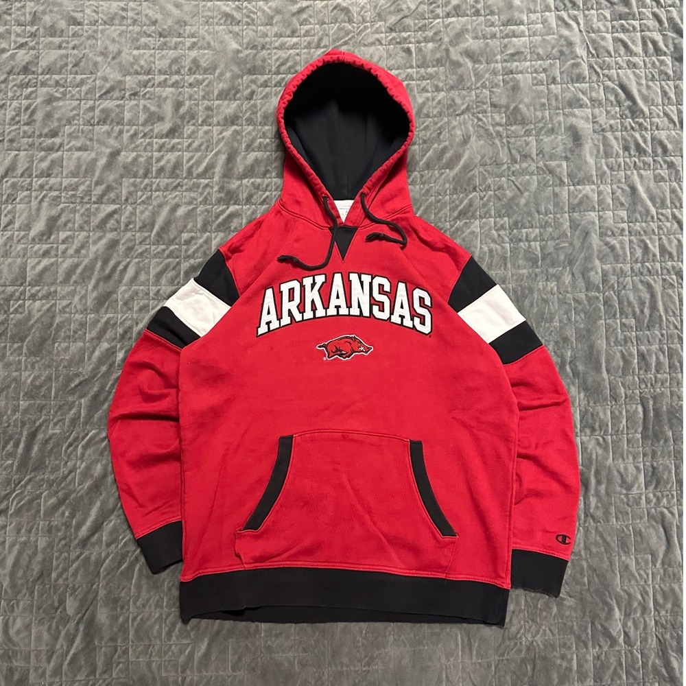 Early 00s Arkansas University Embroidered Spell Out College Hoodie‎